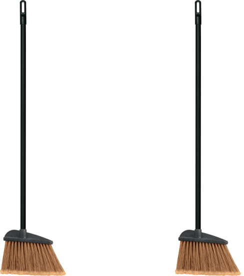 2x Miotła ogrodowa York Nutty Garden, 120cm, czarny, kij+końcówka