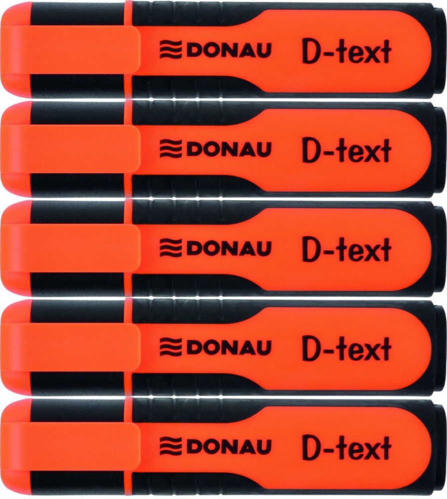 5x Zakreślacz fluorescencyjny Donau, D-Text, ścięta, pomarańczowy