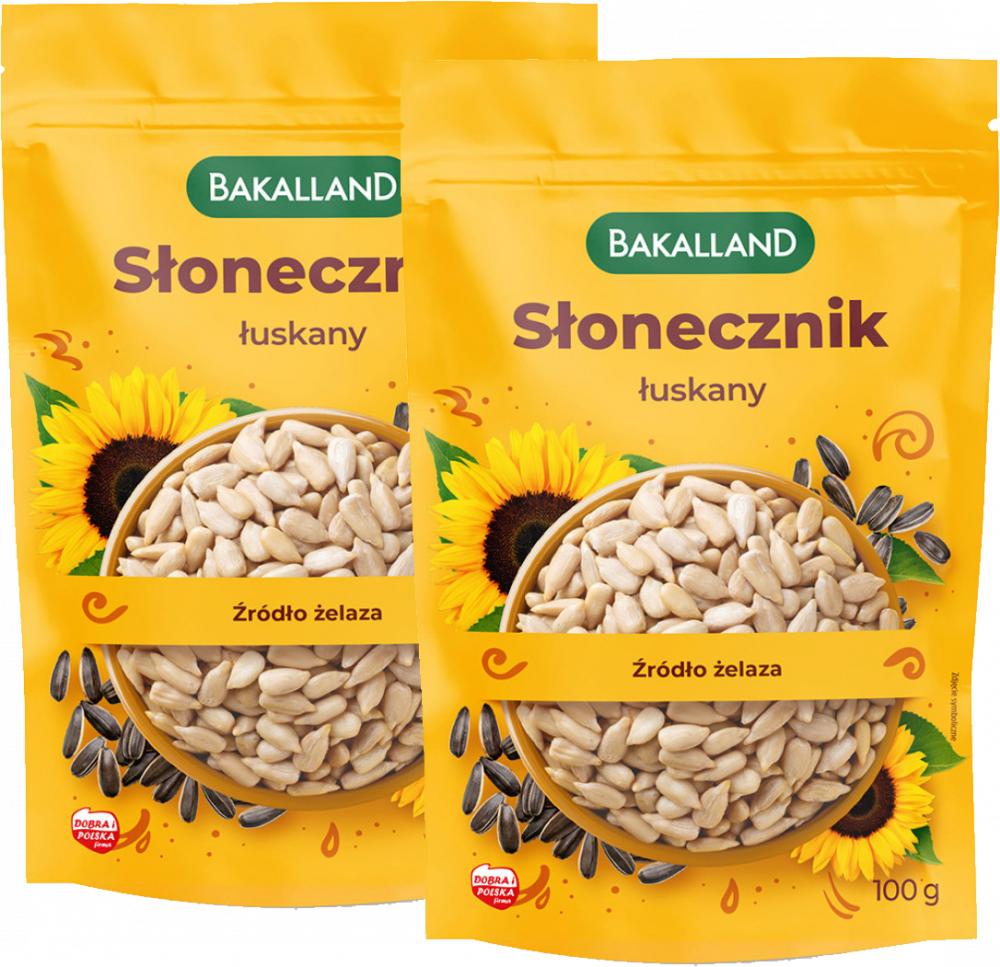 2x Słonecznik łuskany Bakalland, 100g