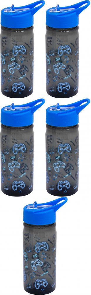 5x Bidon na wodę Astra Aqua Pure Go Playing, z rurką, 450ml, bez BPA
