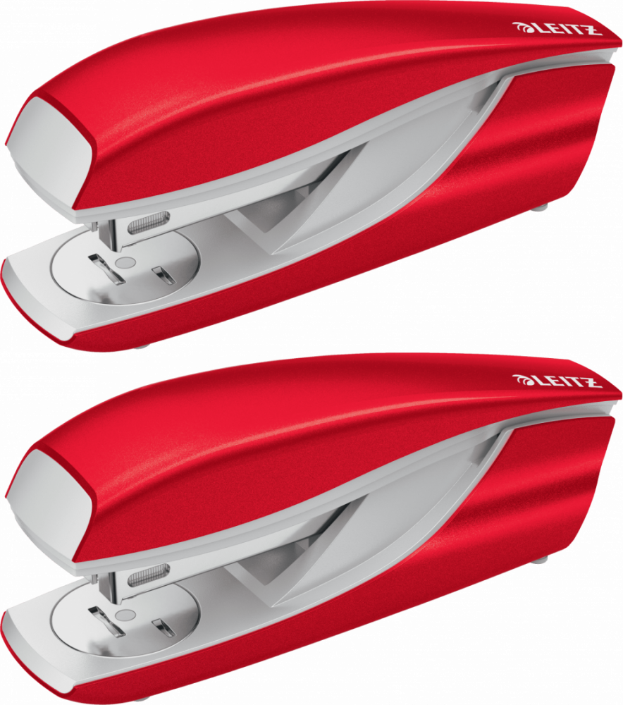2x Zszywacz Leitz NeXXt Series, do 30 kartek, metaliczny czerwony