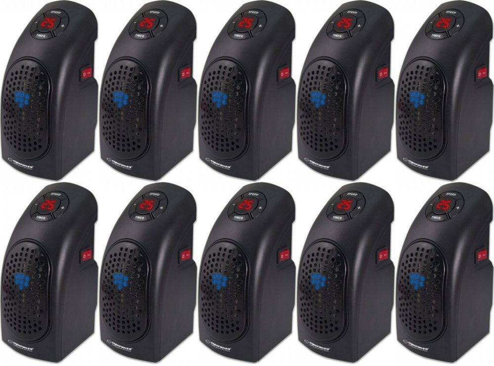 10x Mini termowentylator Esperanza Kalahari, czarny