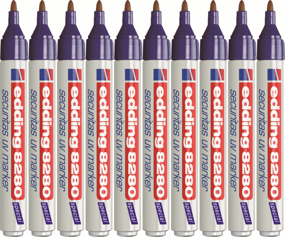 10x Marker zabezpieczający edding 8280, UV Securitas, okrągła, 3mm, transparentny