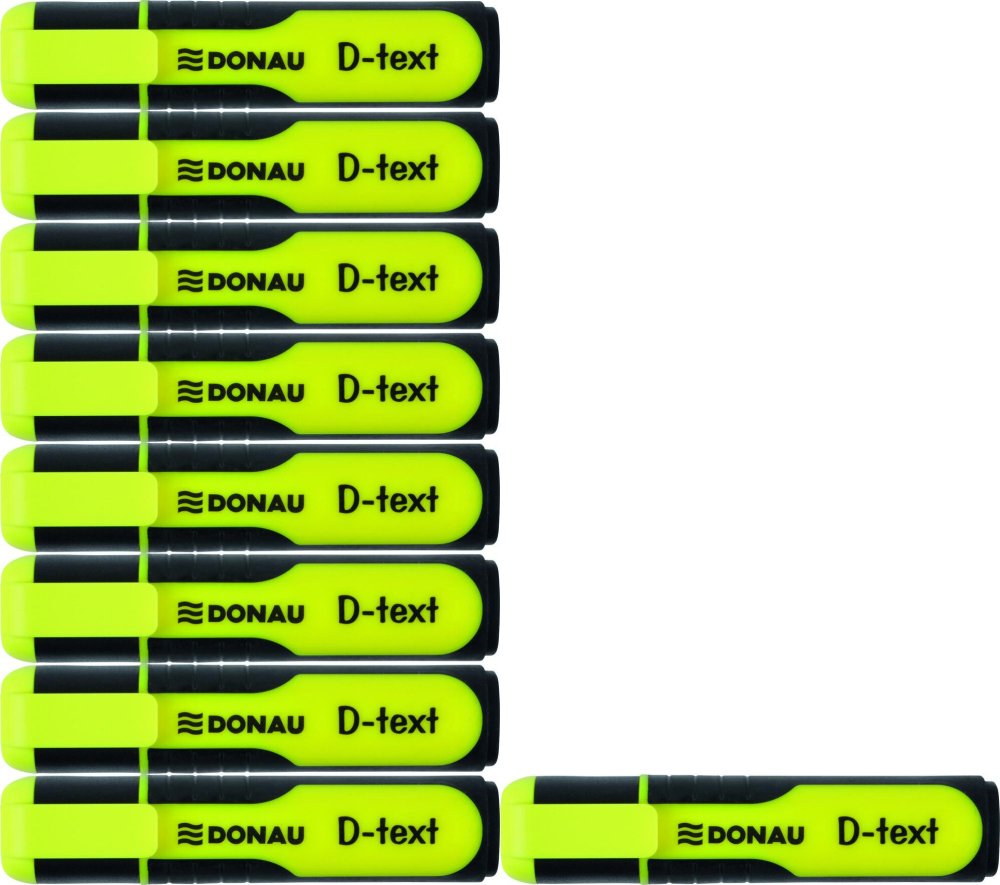 10x Zakreślacz fluorescencyjny Donau, D-Text, ścięta, żółty