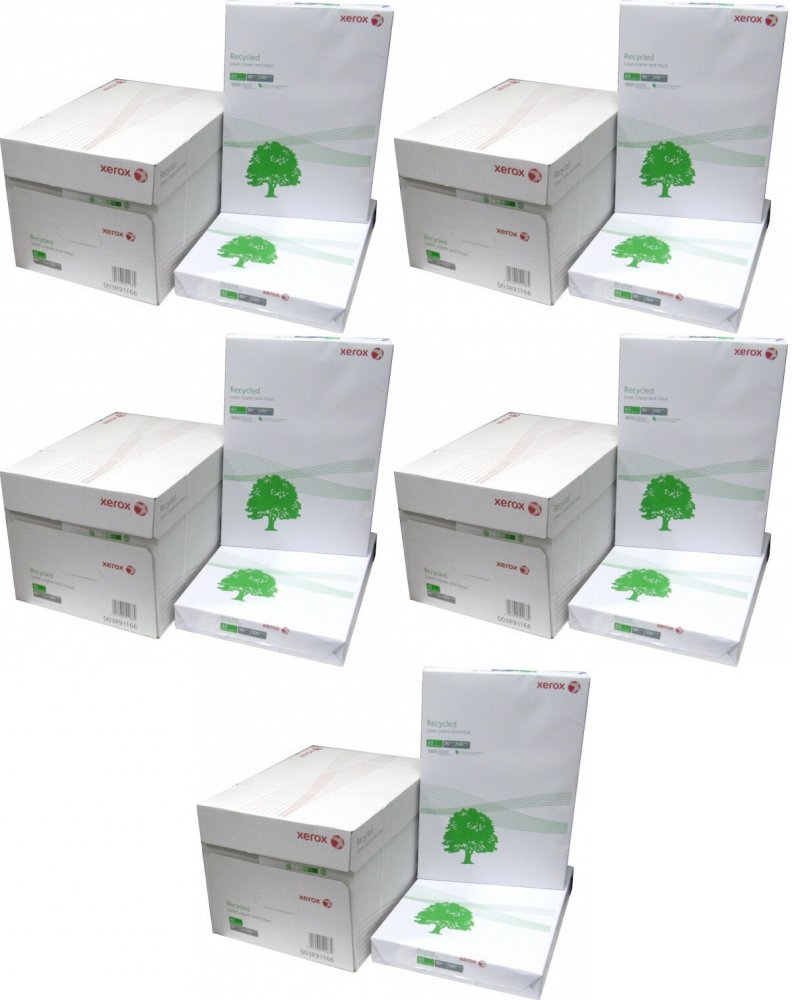 5x Papier ksero Xerox Recycled, A3, 80g/m2, 500 arkuszy, biały