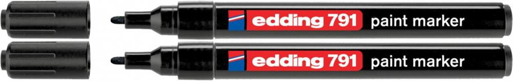2x Marker olejowy edding, 791, okrągła, 1-2mm, czarny