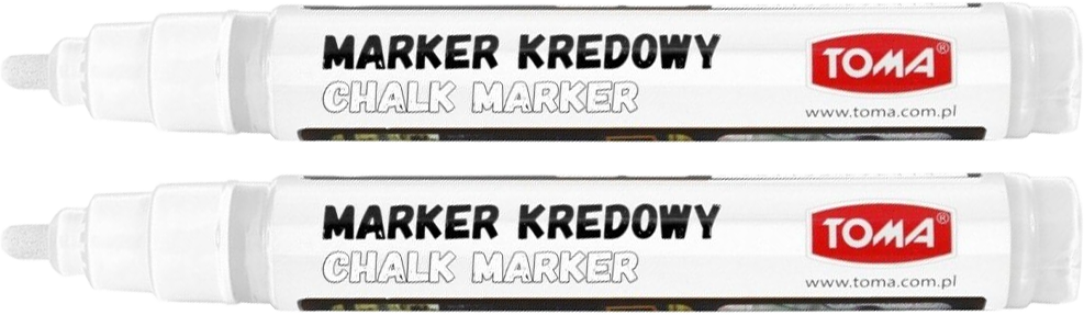 2x Marker kredowy Toma TO-292, okrągła, 4.5mm, biały