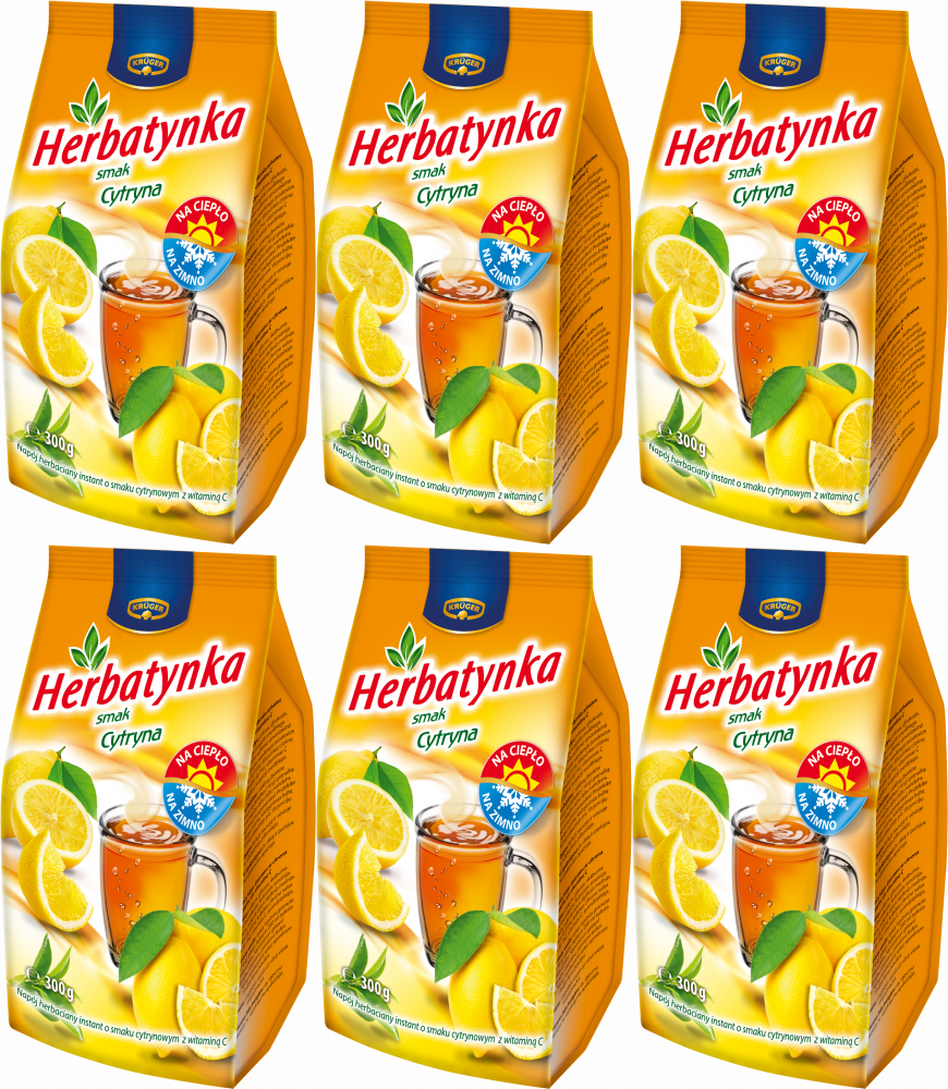 6x Herbata rozpuszczalna Herbatynka Krüger, cytryna z wit C, 300g