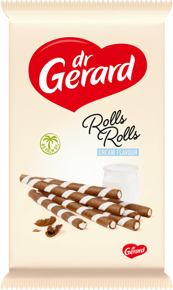 Rurki waflowe Dr Gerard Rolls Rolls Cream Zebra, 144g