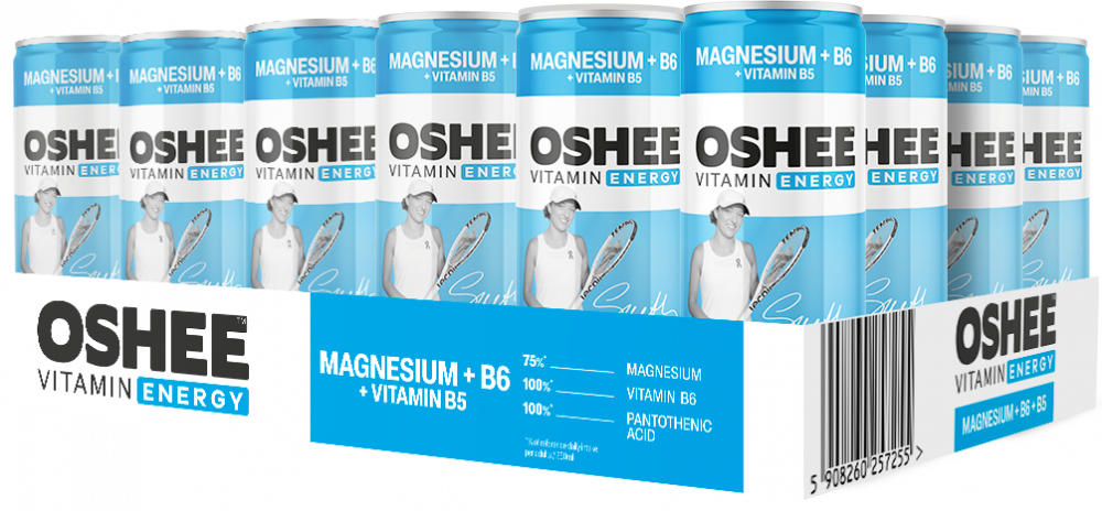 24x Napój Oshee Vitamin Energy, Magnez + witamina B6, puszka, 250ml
