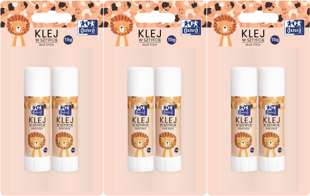 3x Klej w sztyfcie Oxford Kids, 15g, blister, 2 sztuki