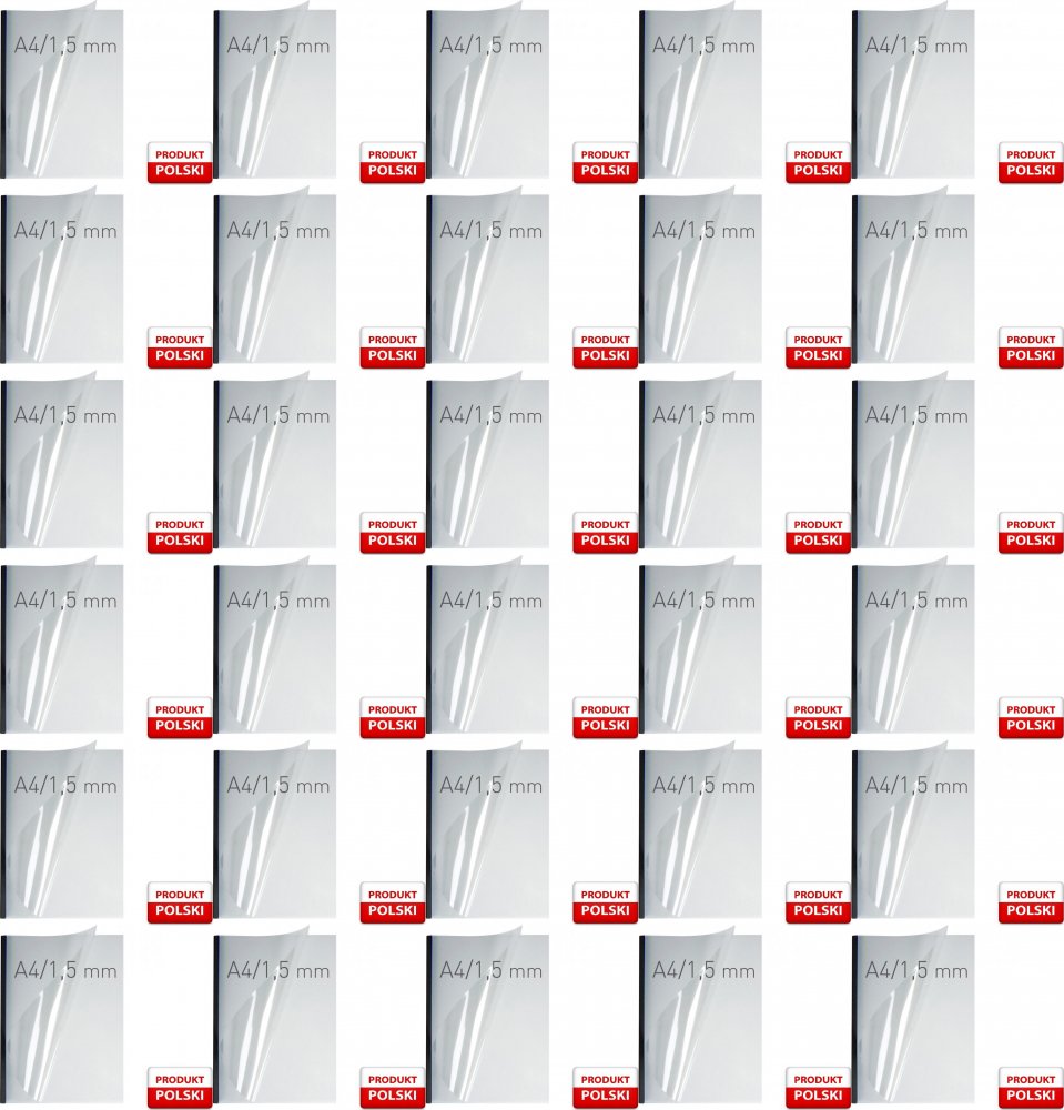50x Okładka kanałowa easy Cover Double Semi Matt Opus, A4, 1.5mm, do 15 kartek, czarny