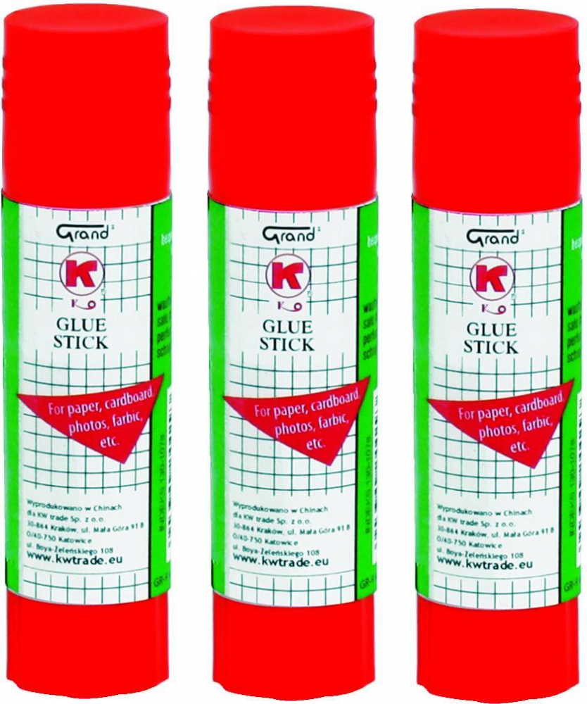 3x klej biurowy Grand, w sztyfcie, 9g