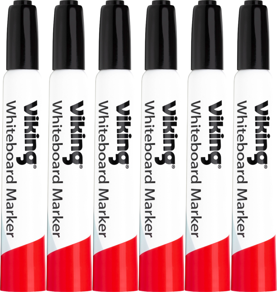 6x Marker suchościeralny Viking, okrągła, 2.5mm, czarny