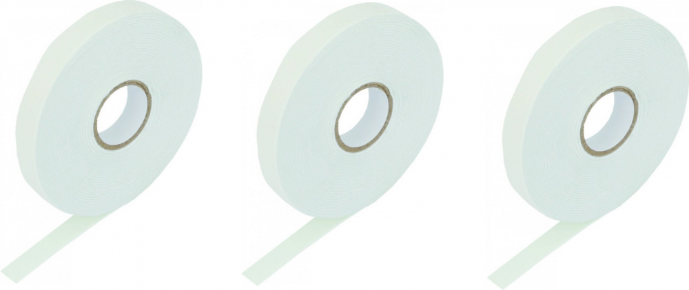 3x taśma montażowa dwustronna Grand, 18mm x 3m, biały