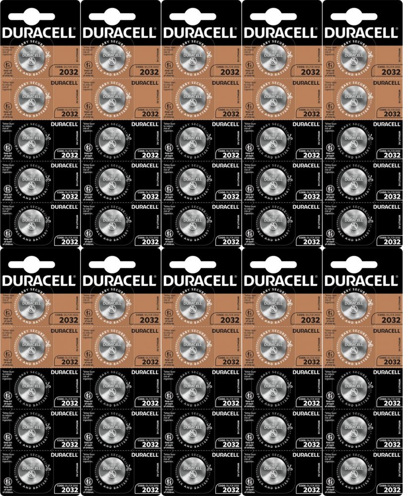 10x Bateria litowa Duracell, CR2032, 5 sztuk
