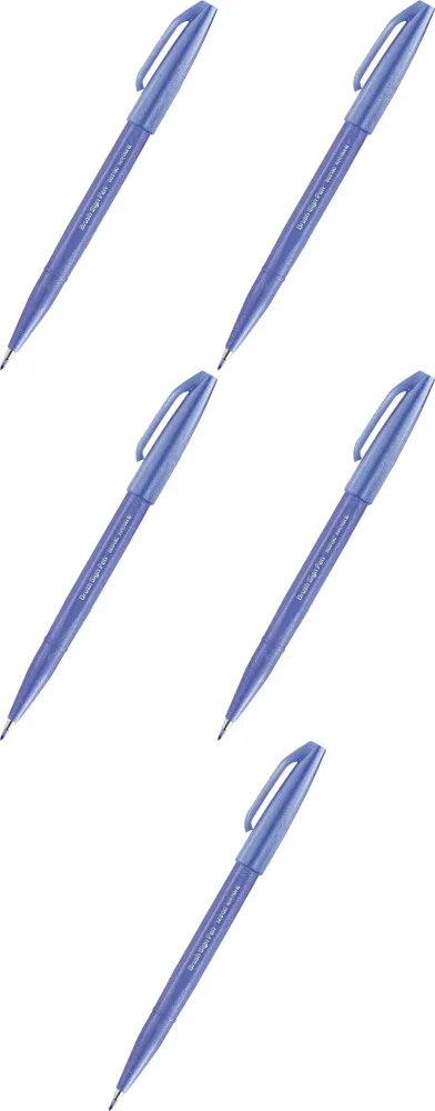 5x Pisak pędzelkowy do kaligrafii Pentel Brush Sign Pen SES15C, 2.07mm, niebiesko-fioletowy
