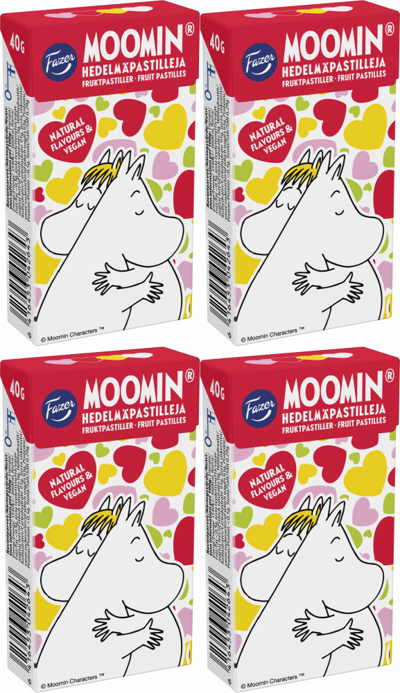4x Pastylki owocowe Fazer Moomin, owocowy, 40g