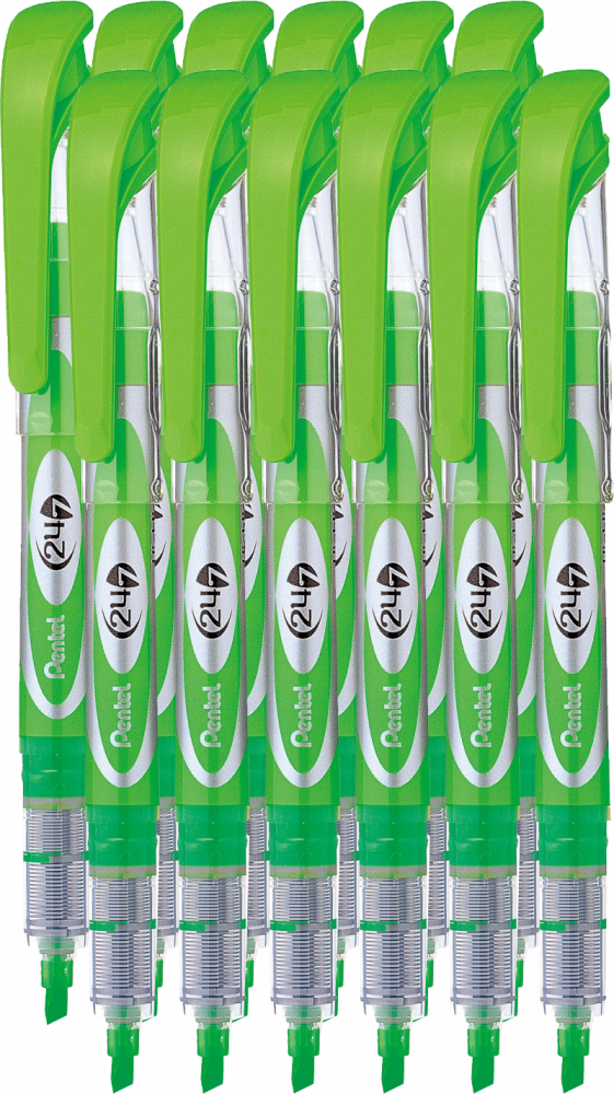 12x Zakreślacz Pentel SL12, z płynnym tuszem, ścięta, 3.7mm, seledynowy