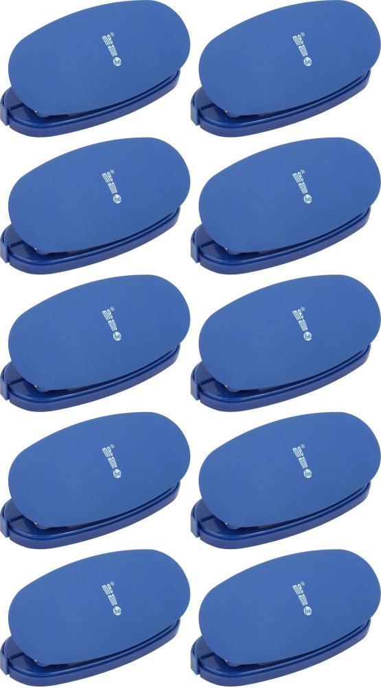 10x Dziurkacz MemoBe Soft-Touch, do 10 kartek, niebieski pastelowy