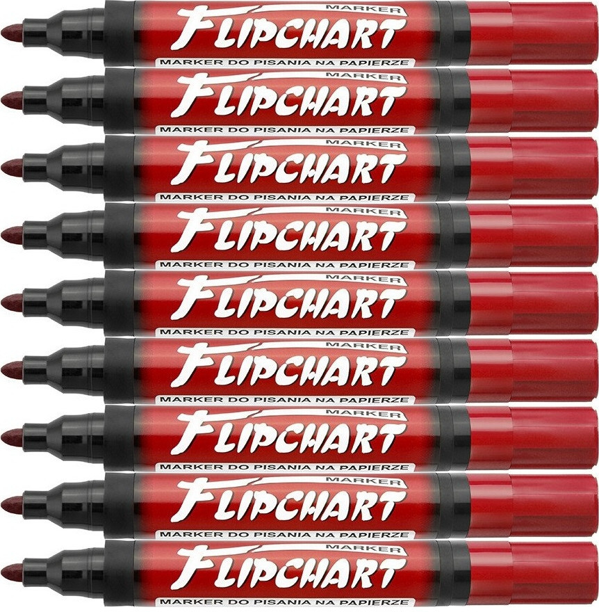 5x Marker do flipchartów Kamet Standard, okrągła, 5mm, czerwony