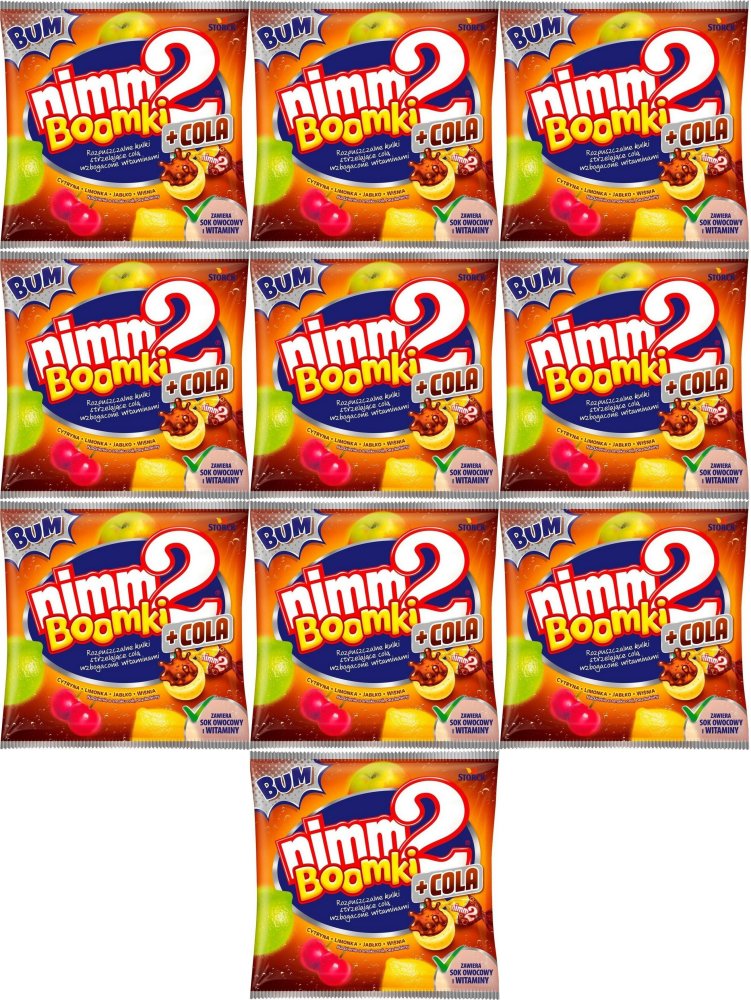 10x Cukierki Storck Nimm2 Boomki + Cola, mix smaków, 90g
