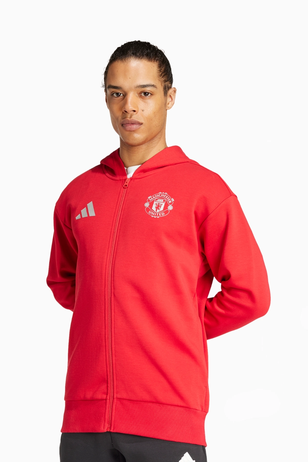 Bluza z kapturem adidas Manchester United 24/25 Anthem - Czerwony