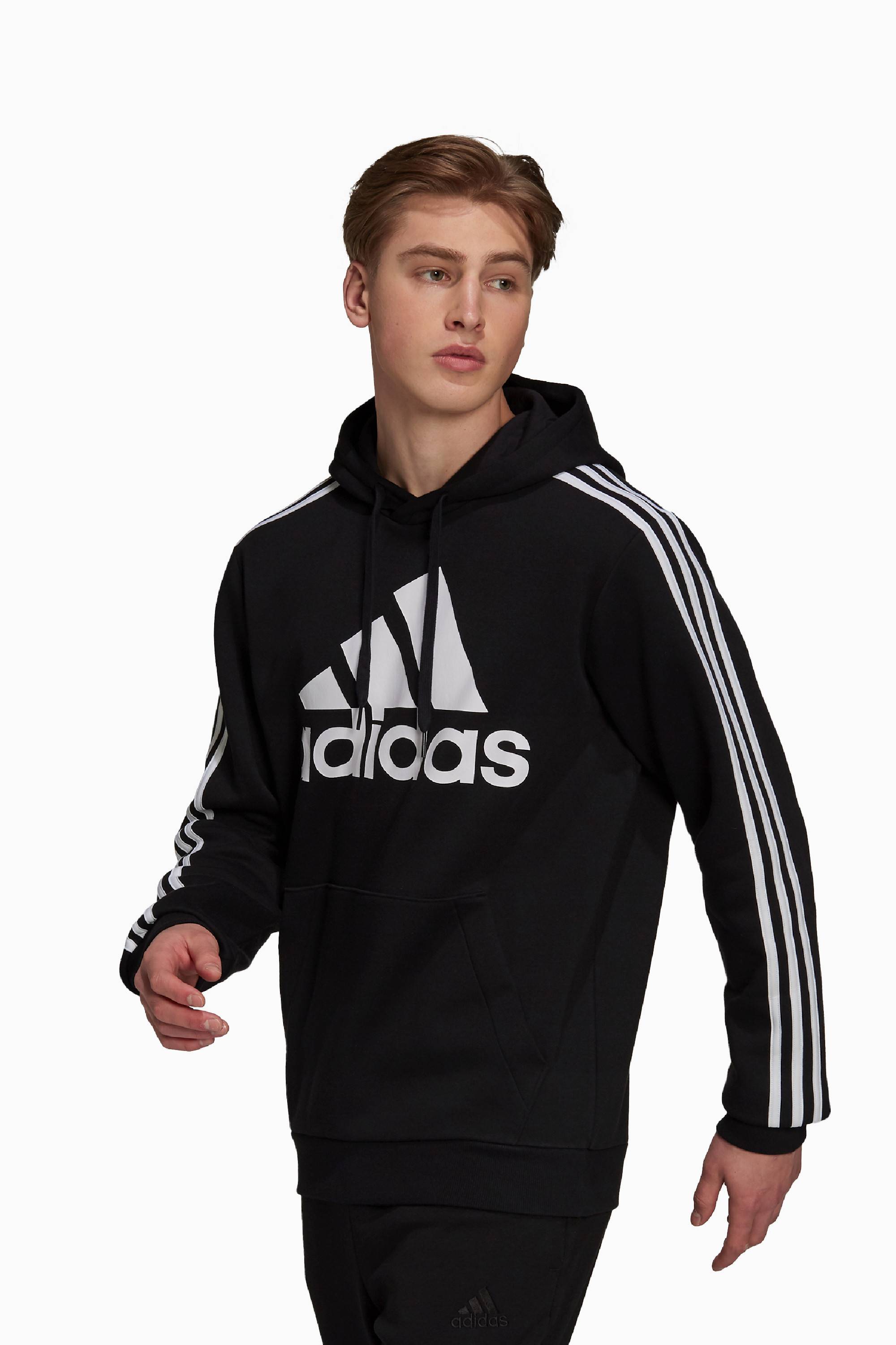 Bluza z kapturem adidas Essentials 3-Stripes Logo - Czarny