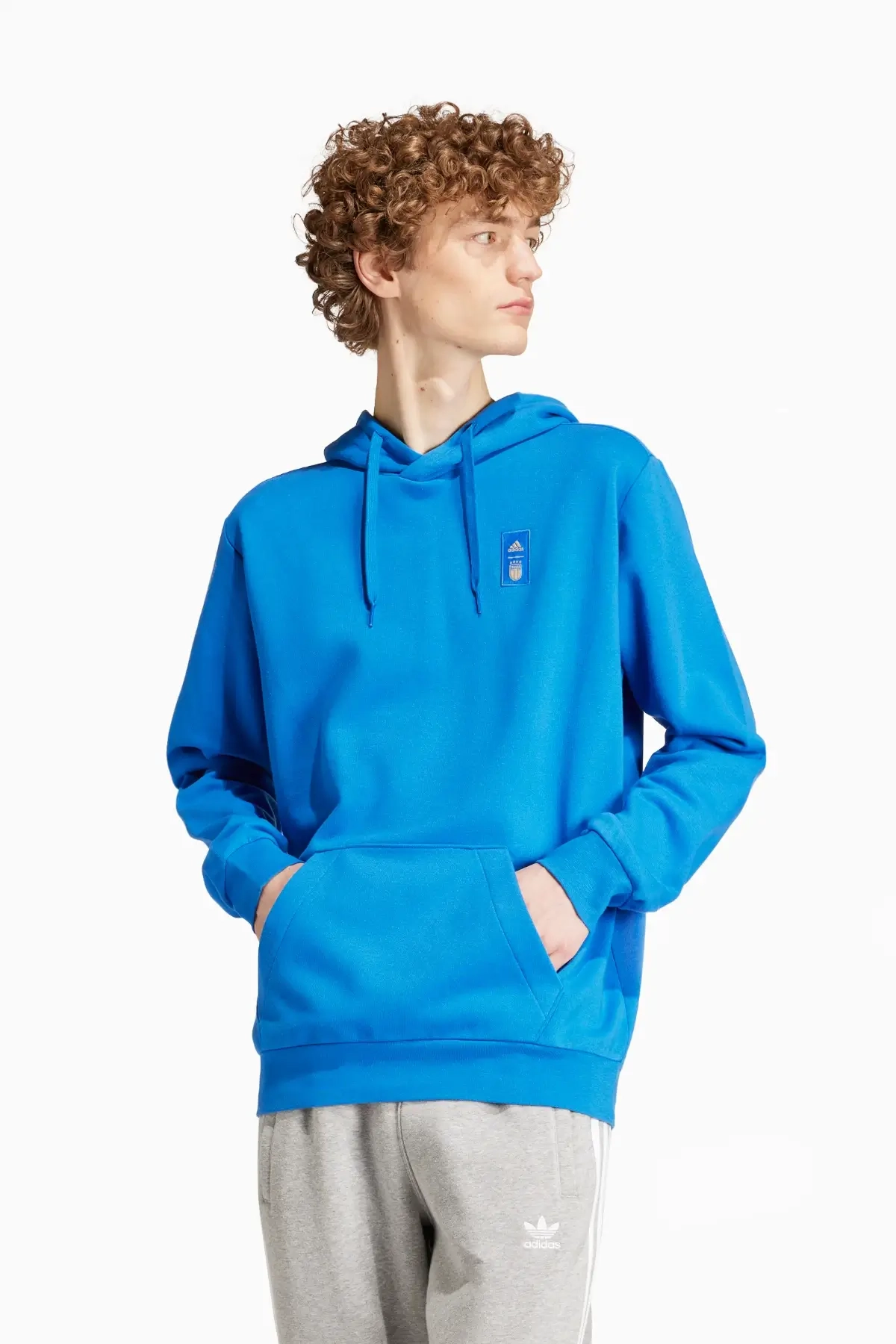 Bluza z kapturem Reprezentacji Włoch adidas 2024 DNA - Niebieski