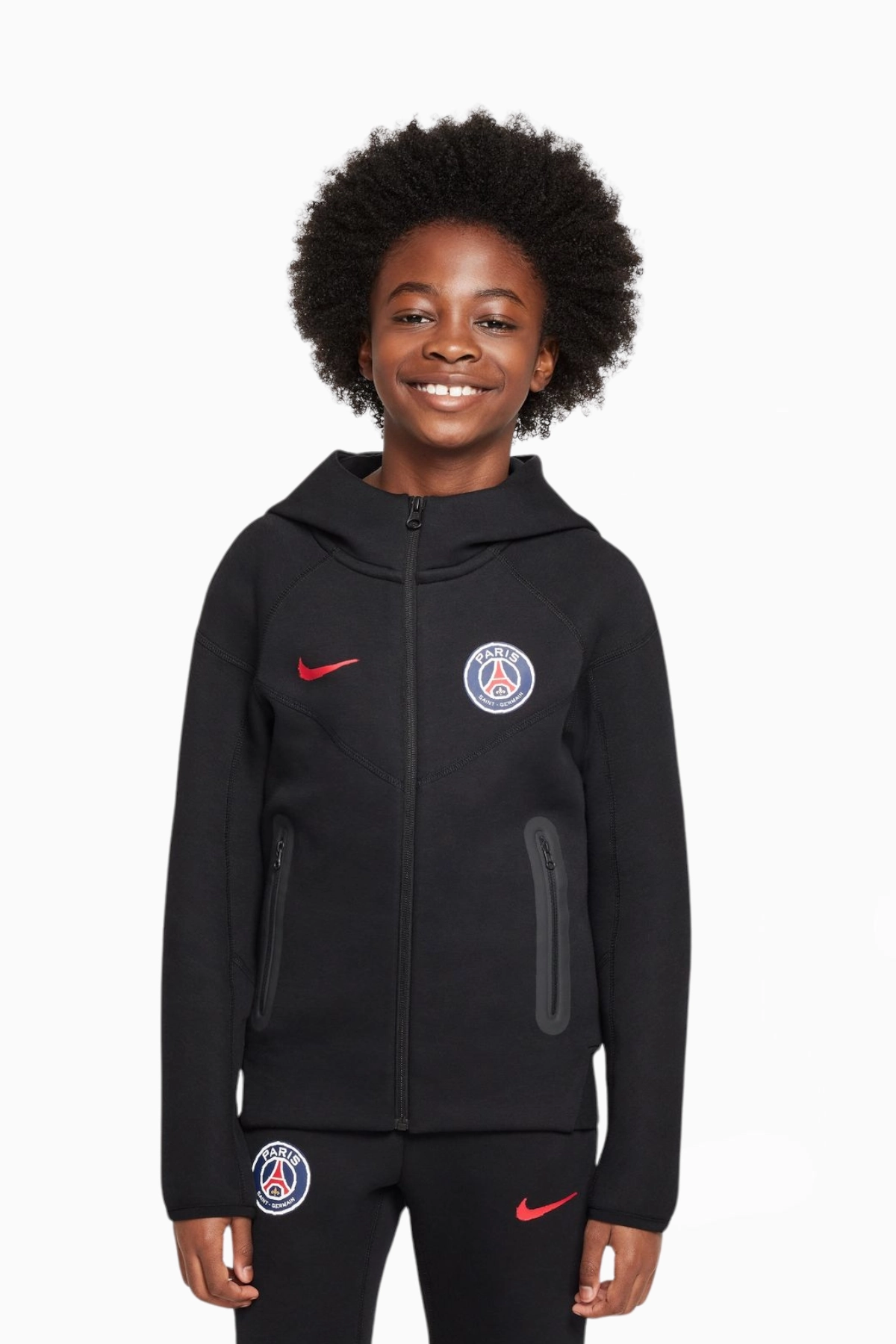 Bluza z kapturem Nike PSG 24/25 Tech Fleece Junior - Czarny