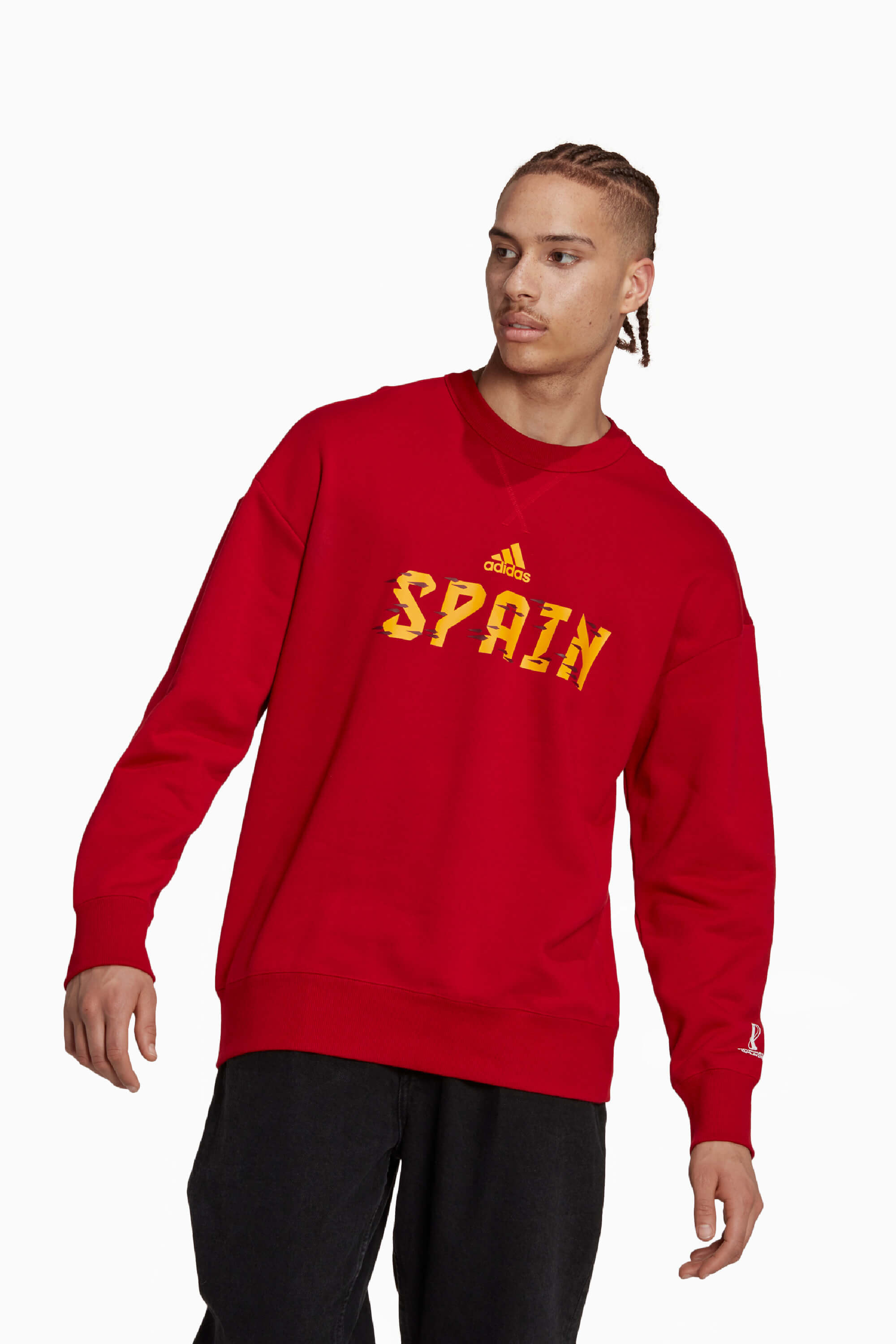 Bluza Reprezentacji Hiszpanii adidas World Cup 2022 Crew - Czerwony