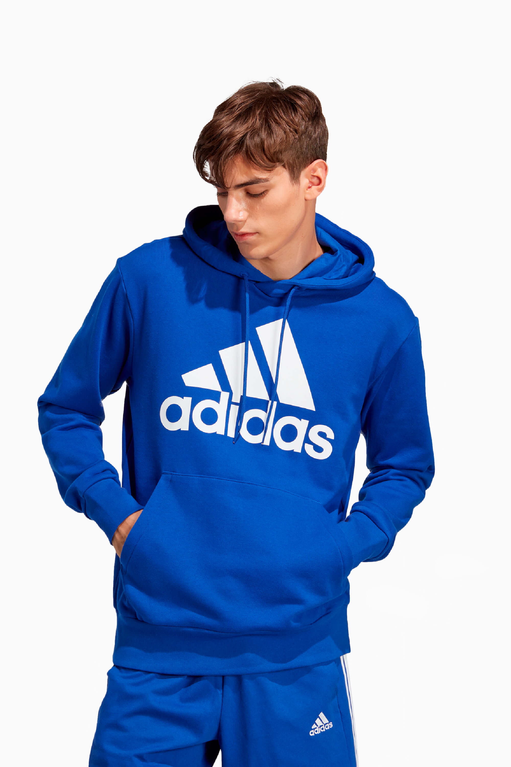 Bluza z kapturem adidas Essentials Big Logo - Niebieski