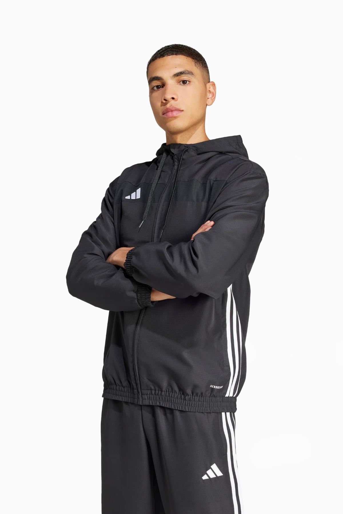 Bluza z kapturem adidas Tiro 25 Essentials Woven - Czarny