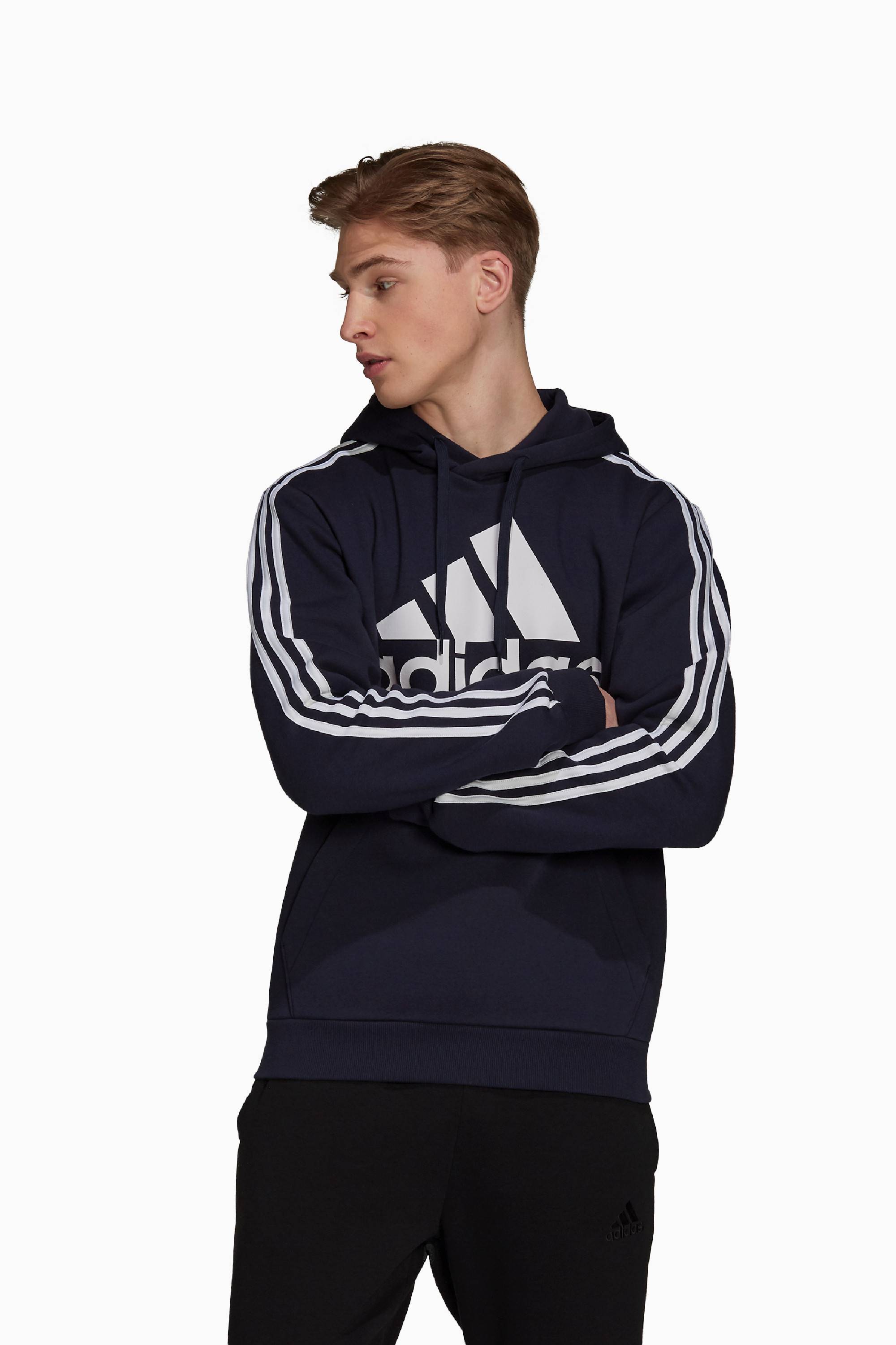 Bluza z kapturem adidas Essentials Big Logo 3S - Granatowy