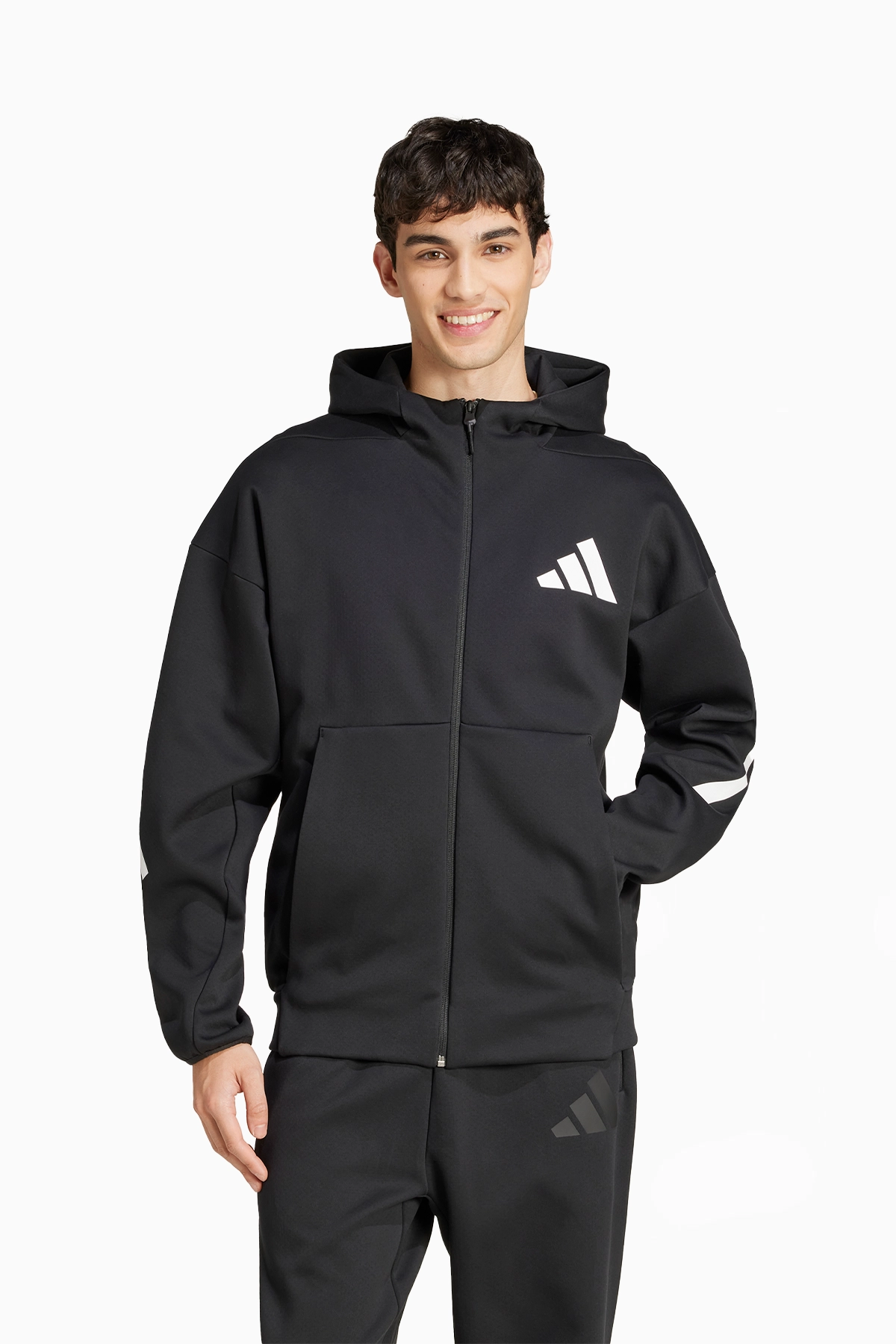 Bluza z kapturem adidas Z.N.E. Full-Zip - Czarny