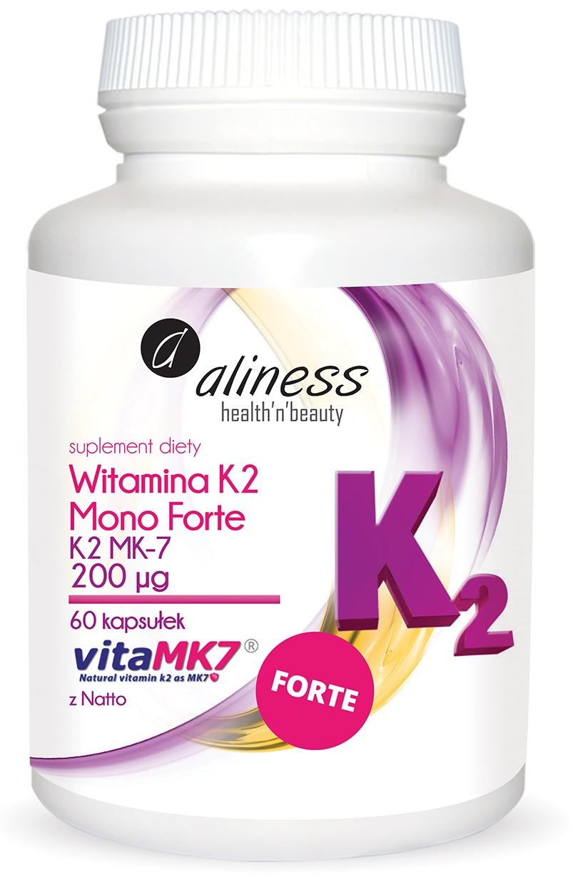 Witamina K2 MonoFORTE MK7 200μg z Natto 60kaps. Aliness