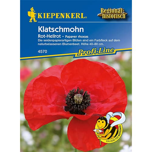 1 szt, Klatschmohn Rot-Hellrot - Samen: Ilość w opakowaniu: 1 Stück