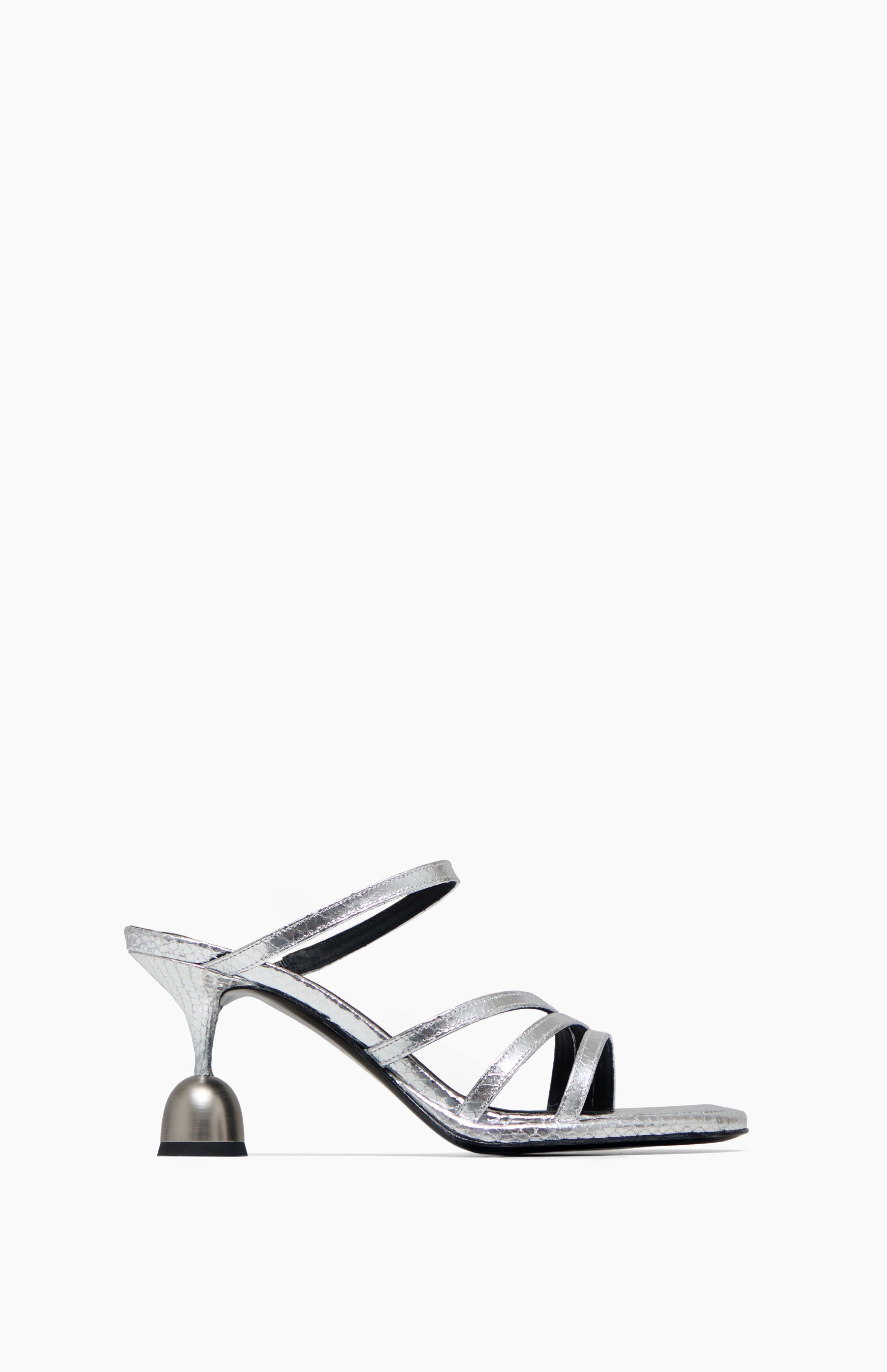 Klapki na obcasie IRIS SPACE SILVER 38 - Vanda Novak