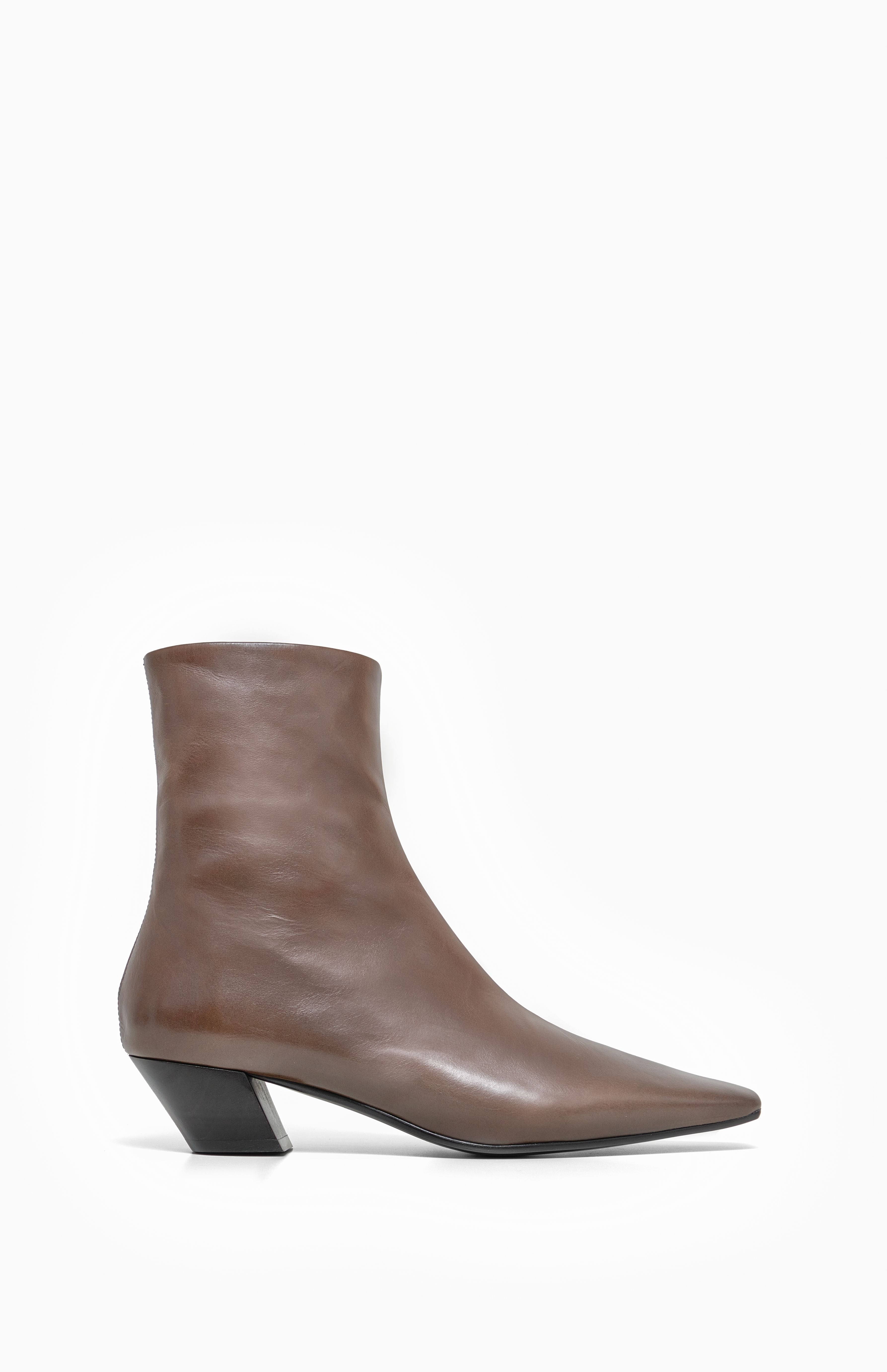 Skórzane botki damskie LANA SMOOTH GRAY 35 - Vanda Novak