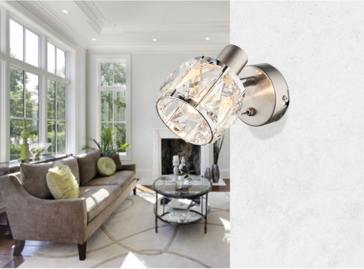 Globo Lighting Kris kinkiet 1x40W chrom/przezroczysty 54356-1 - Wysyłka w 24h