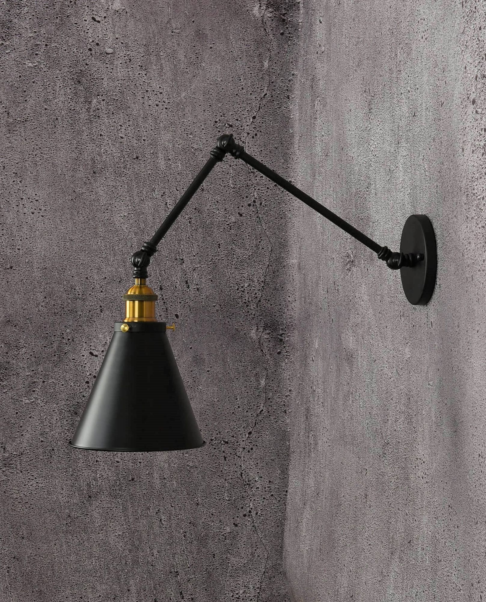 Lumina Deco Rubi W2 kinkiet 1x40W czarny/mosiądz LDWB007-2BK