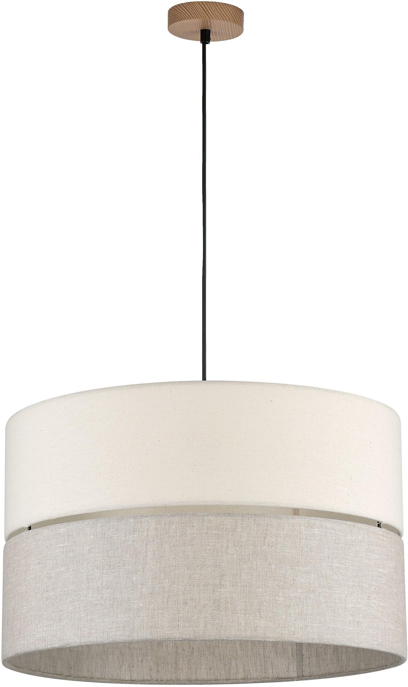 TK Lighting Eco lampa wisząca 3x15W szary/beżowy/drewno 5773