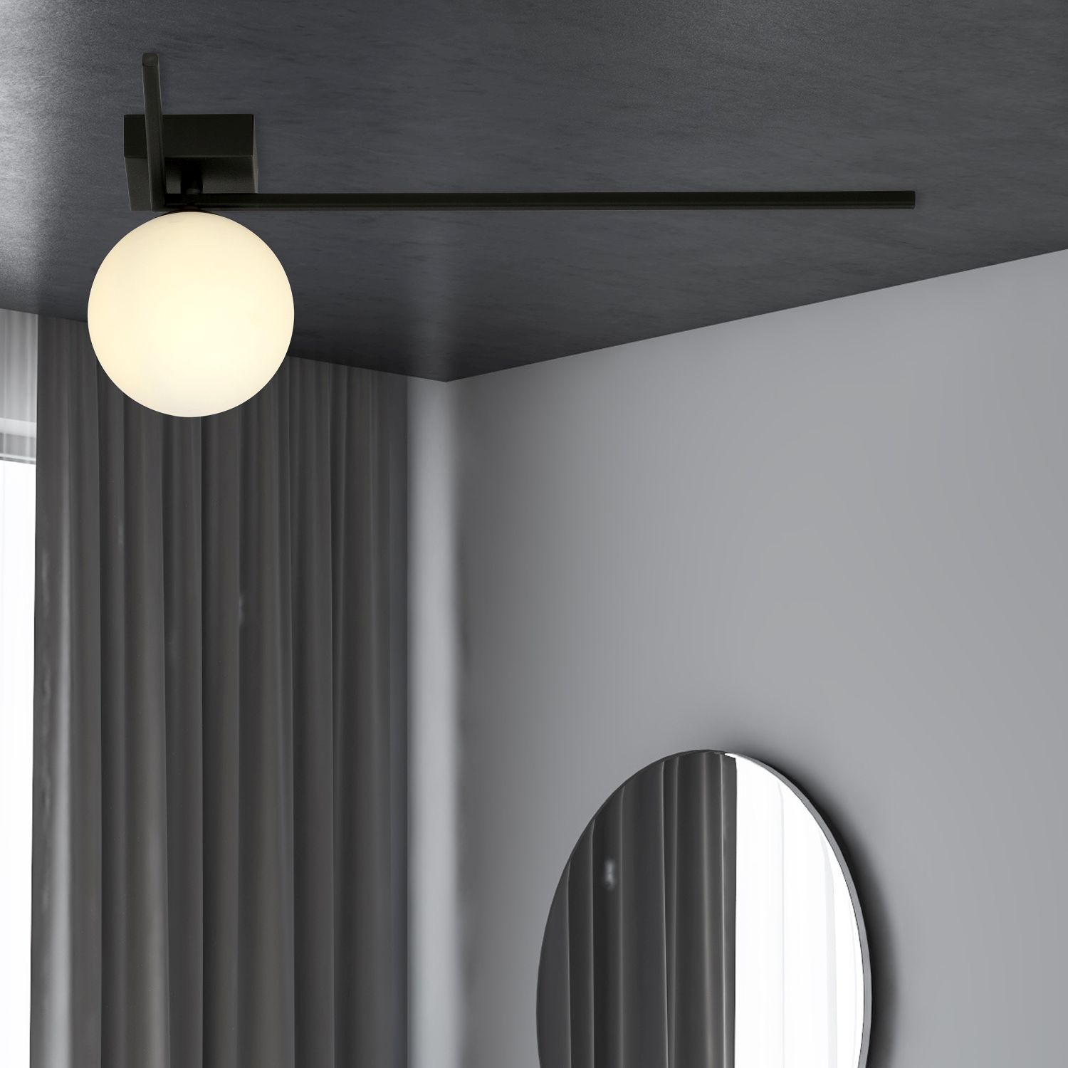 Emibig Imago lampa podsufitowa 1x10 W czarna-opal 1130/1F
