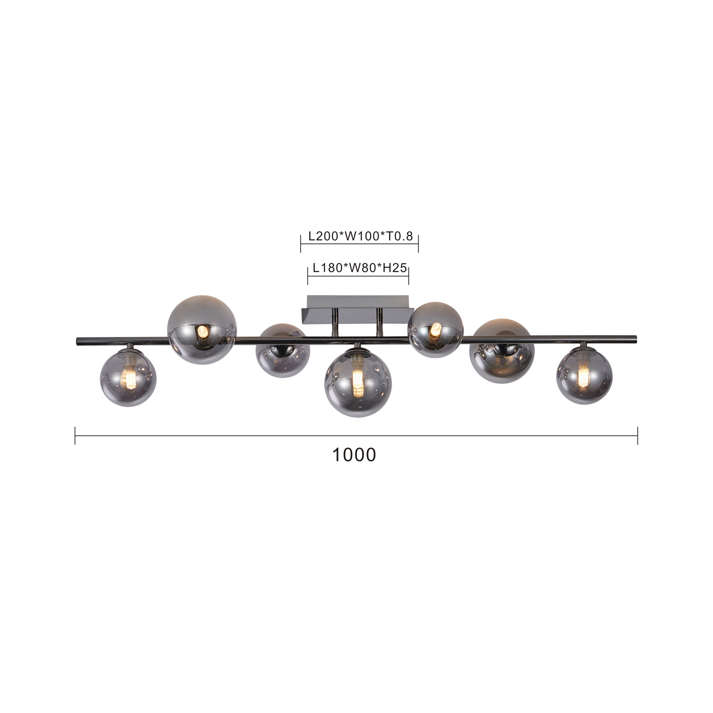 Aviano Sevilla lampa podsufitowa czarna-chrom 9214-0710