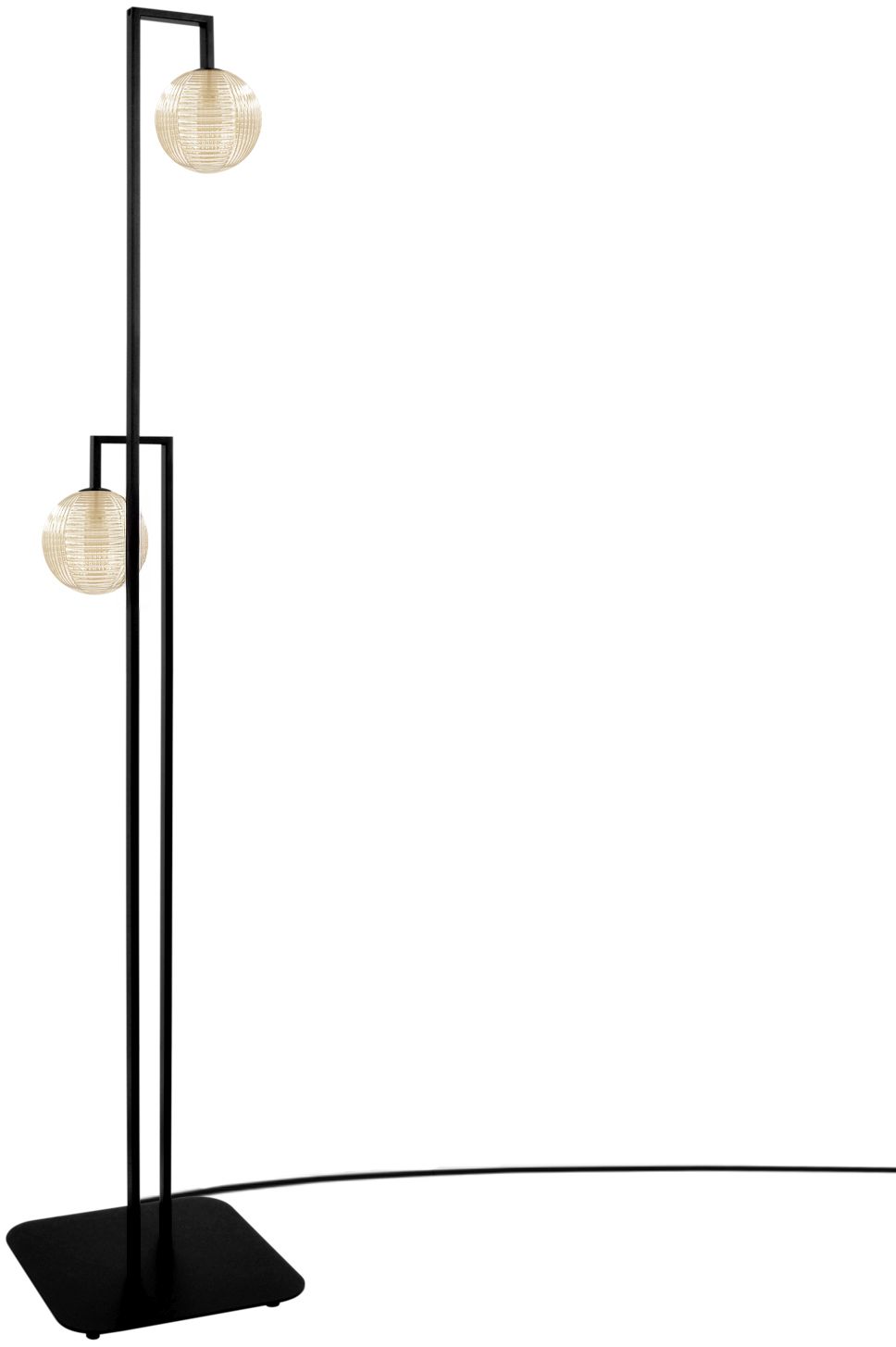 Kaja Emir lampa stojąca 2x10 W czarna-bursztynowa K-5769