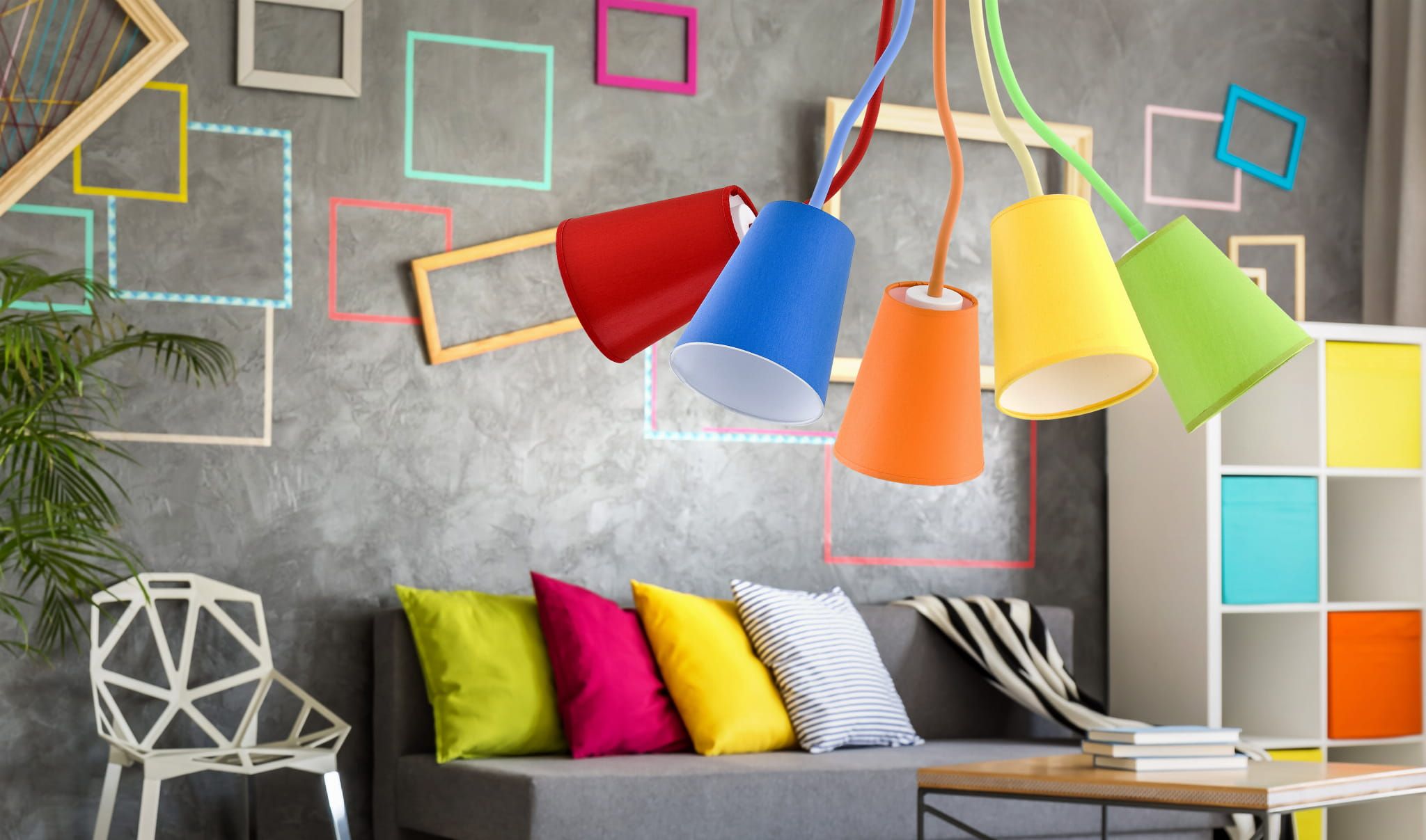 TK Lighting Wire lampa wisząca 5x60 W multikolor 2107