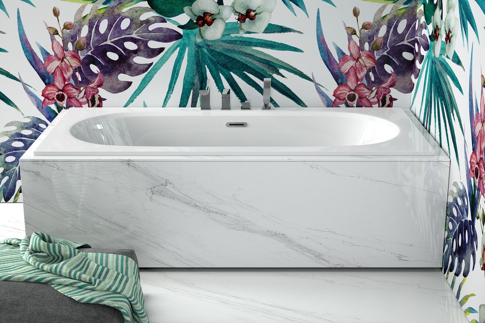 Besco Vitae Slim + wanna prostokątna 150x75 cm biała #WAV-150-S+