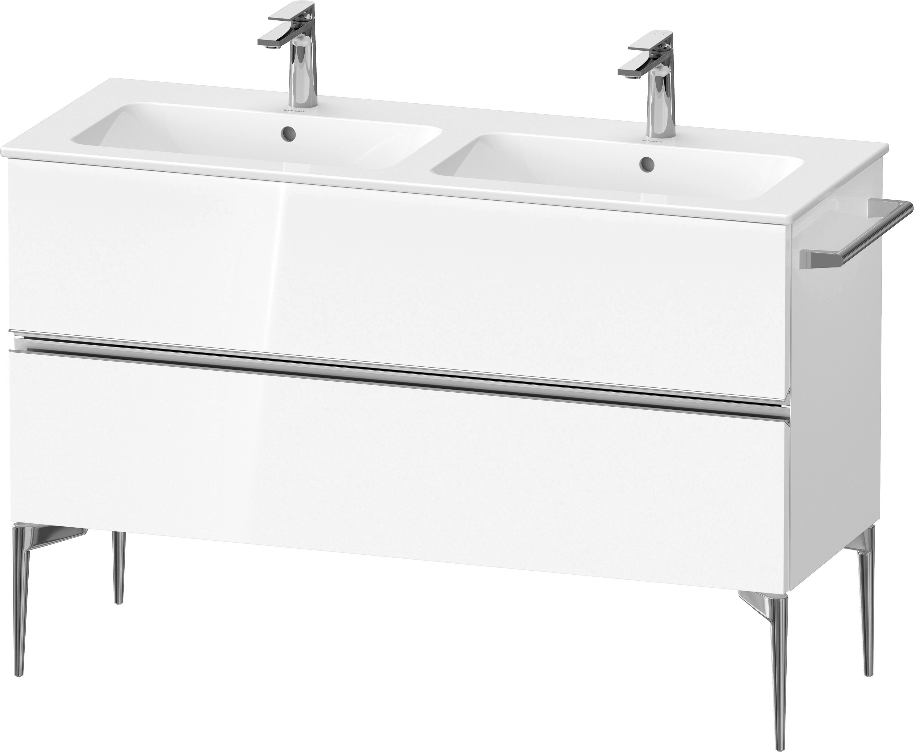 Duravit Sivida szafka 128x47,7x59,1 cm podumywalkowa wisząca biała-chrom SV4647010220000