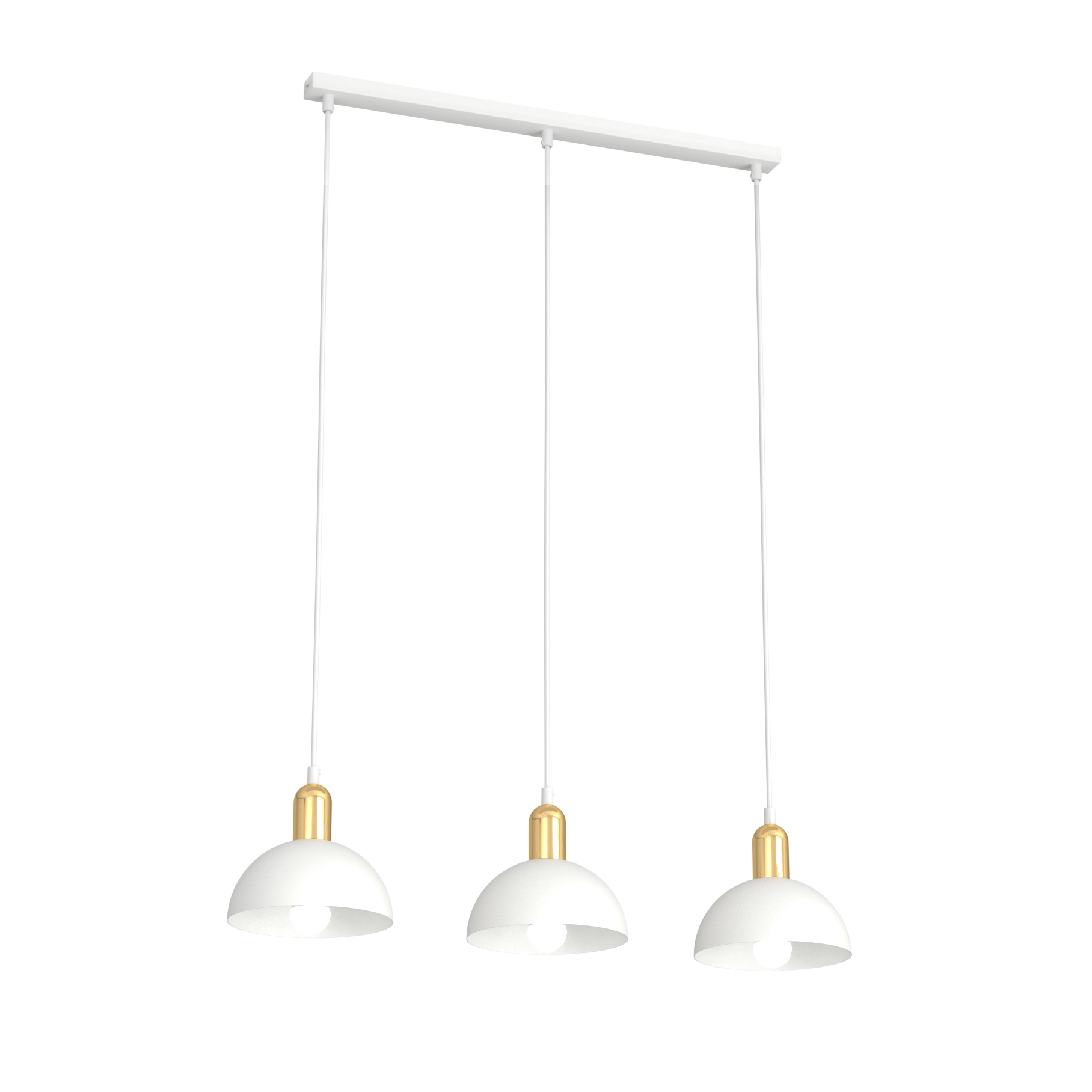 Emibig Moto lampa wisząca 3x15 W biała-złota 1387/3