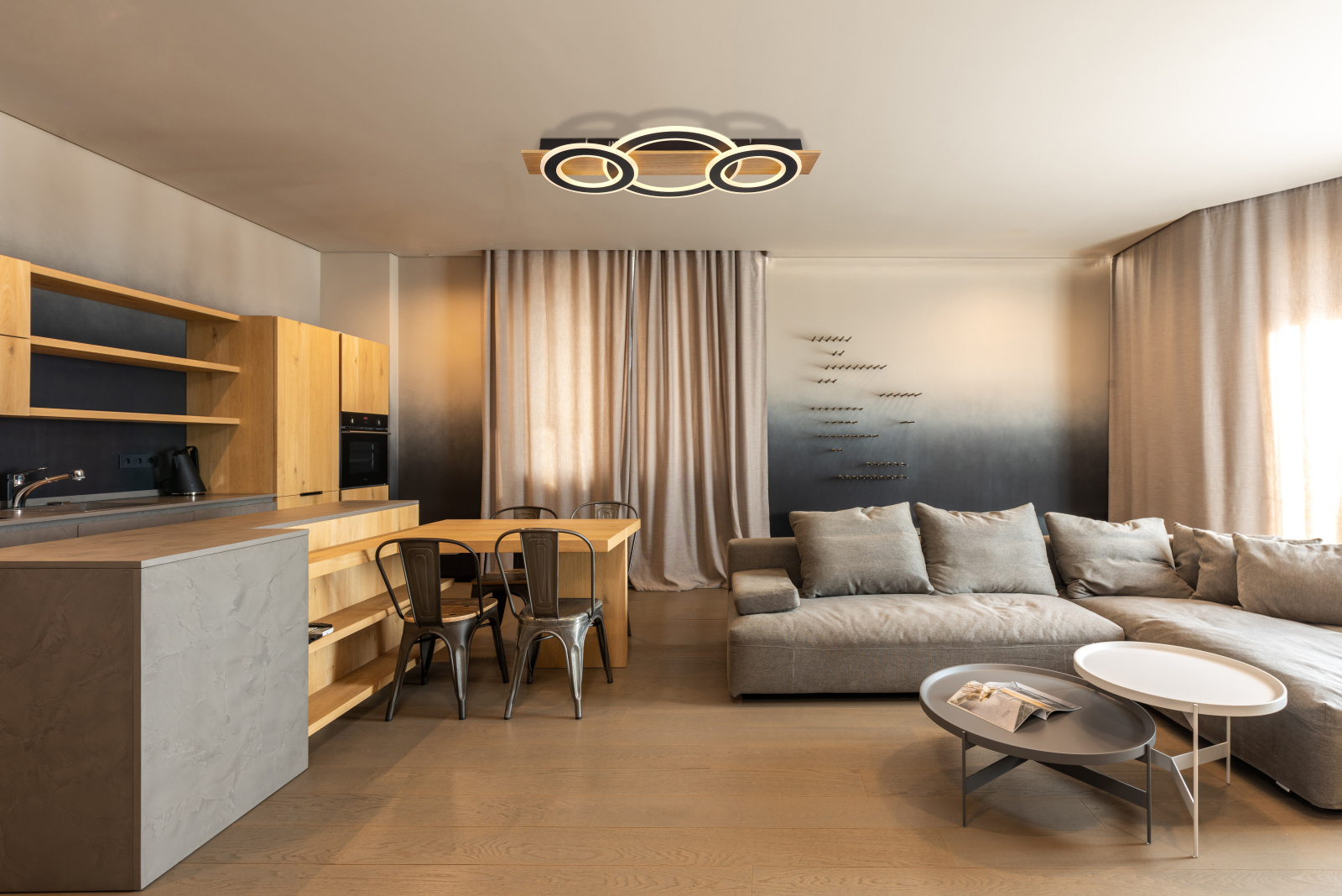 Globo Lighting Jayden lampa podsufitowa 1x50 W biała-czarna-drewno 48038-50